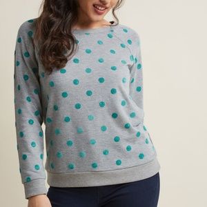 ModCloth Velvet Dotted Pullover - Size large